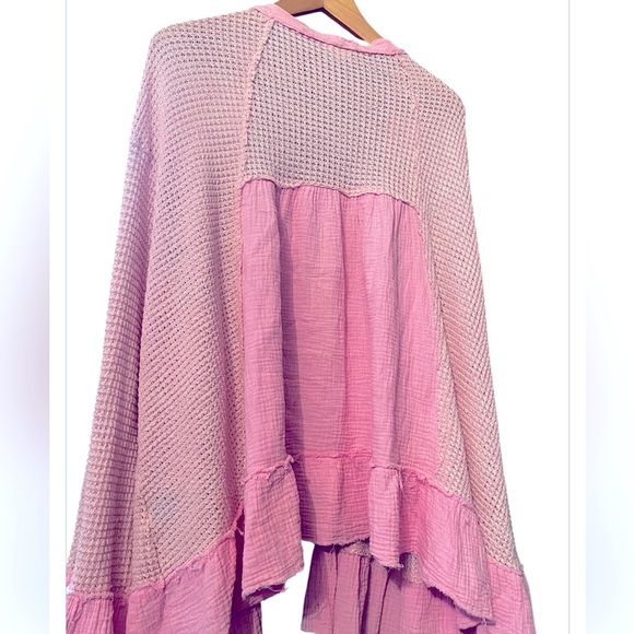 POL Waffle Knit Ruffled Long Sleeve Cardigan Size Small Women - Picture 6 of 8